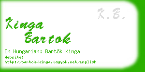 kinga bartok business card